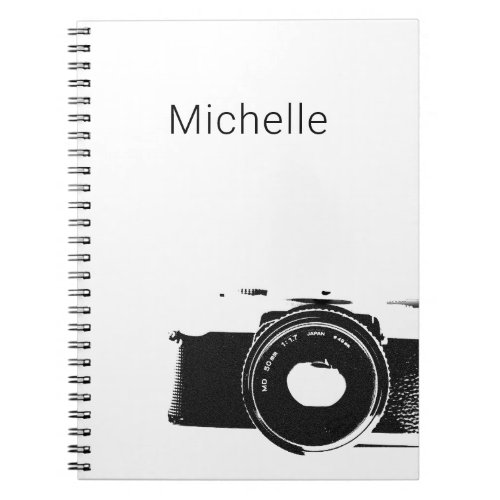 Photographer camera graphic Custom Name Notebook