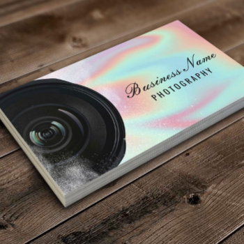 Photographer Camera Holographic Photography Business Card by cardfactory at Zazzle
