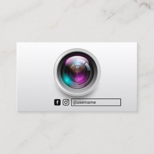 Photographer Camera Lens Photography Social Media Business Card