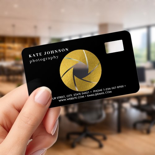 Photographer Camera Minimalist Transparent Gold Clear Business Cards