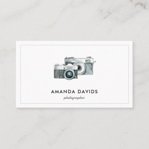 Photographer Camera Modern Minimalist Proffesional Business Card