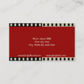 Photographer camera photography black, red, beige business card (Back)