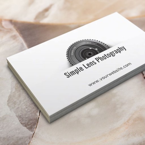 Customizable Simple Camera Len Photography Studio Business Card