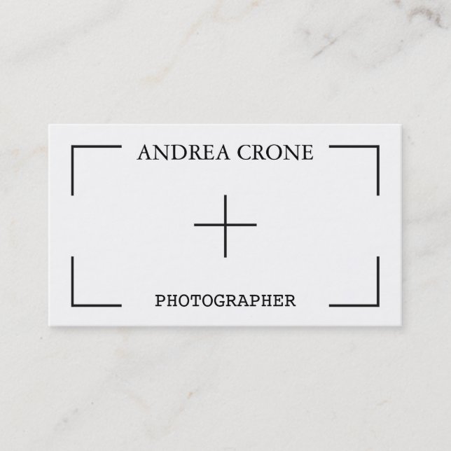 Photographer Camera Viewfinder, Modern Sleek Business Card (Front)