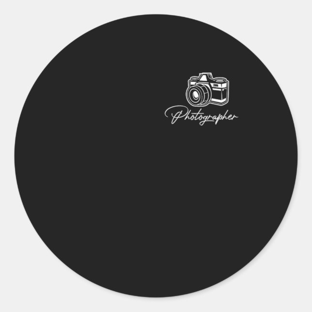 Photographer Cameraman Camera Photography Focus Gi Classic Round Sticker (Front)
