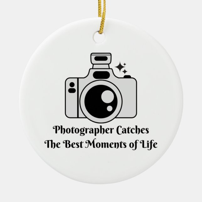 Photographer Catches the Best Moments of Life on a Ceramic Ornament (Front)