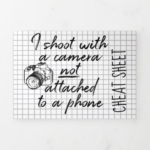 Photographer Cheat Sheet Tri_Fold Card