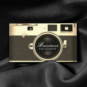 Photographer Classic Gold Camera Photography Business Card