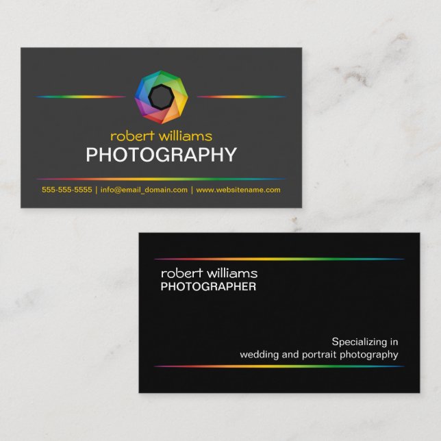 Photographer Colorful Shutter Business Card (Front/Back)
