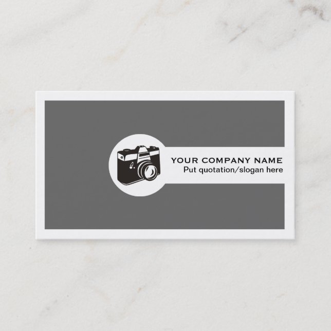 Photographer company business cards-grey business card (Front)
