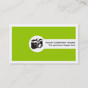Photographer company business cards-lime green card