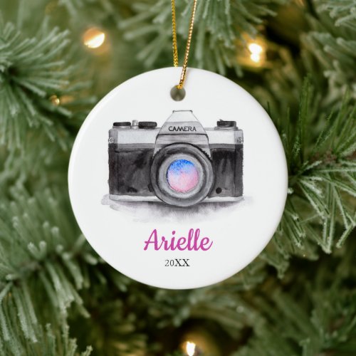 Photographer Custom Personalized Camera Christmas Ceramic Ornament