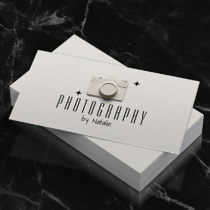 Photographer Cute Paper Camera Minimalist Business Card