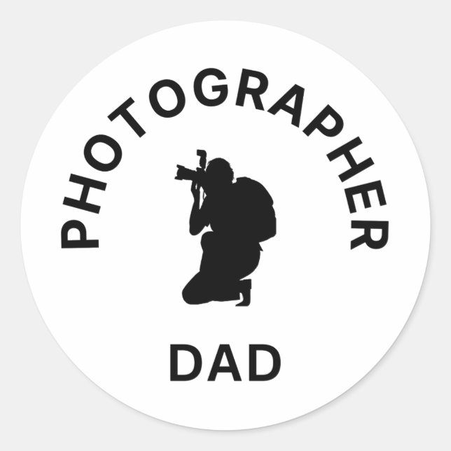 Photographer Dad Classic Round Sticker (Front)