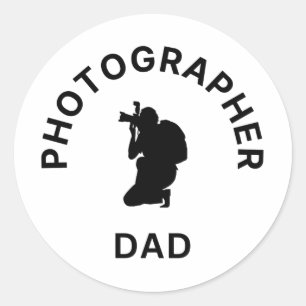 Photographer Dad Classic Round Sticker