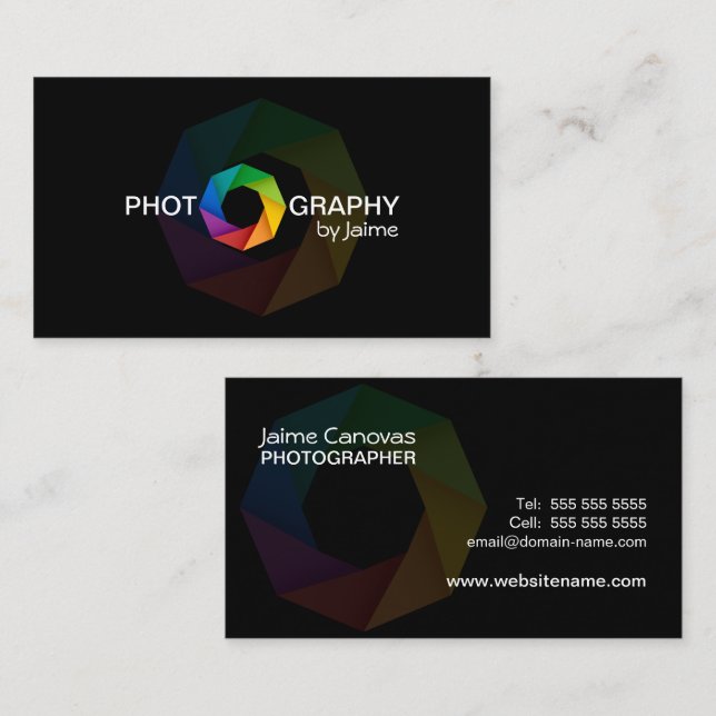 Photographer Design with Shutter Business Card (Front/Back)