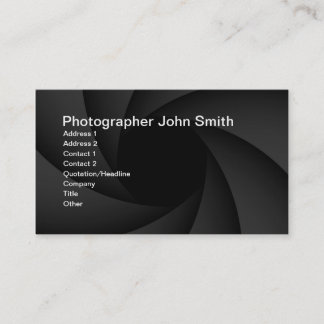 Photographer diaphragm business card