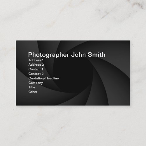 Photographer diaphragm business card
