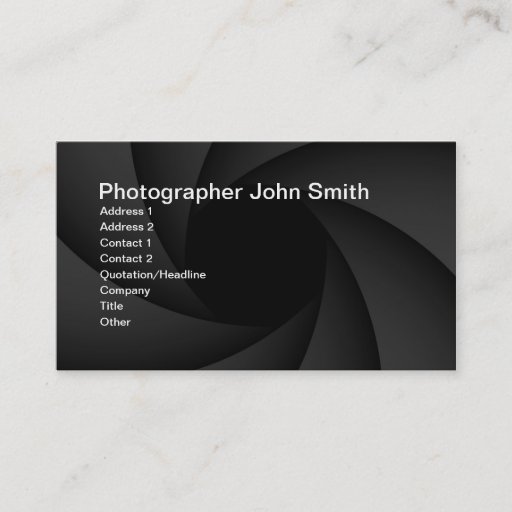 Customizable Photographer diaphragm business card