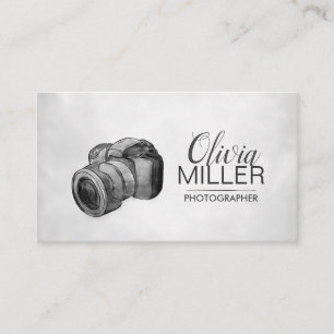 Photographer - DSLR Camera Watercolor sketch Busin Business Card