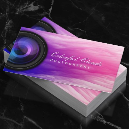 Photographer Elegant Colorful Clouds Photography Business Card