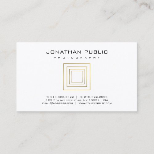Photographer Elegant Gold Photography Template Business Card
