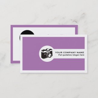 Photographer feminine business cards-purple business card