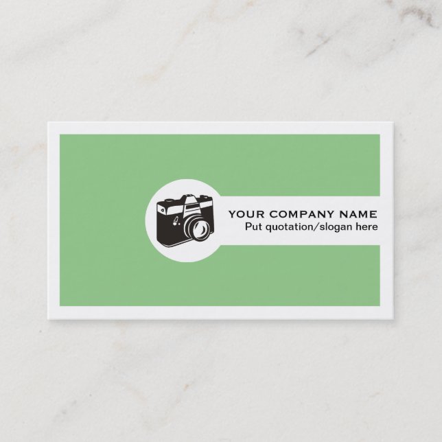 Photographer feminine business cards-sage green business card (Front)