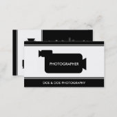 Photographer Filmmaker Photography Black/White Business Card (Front/Back)