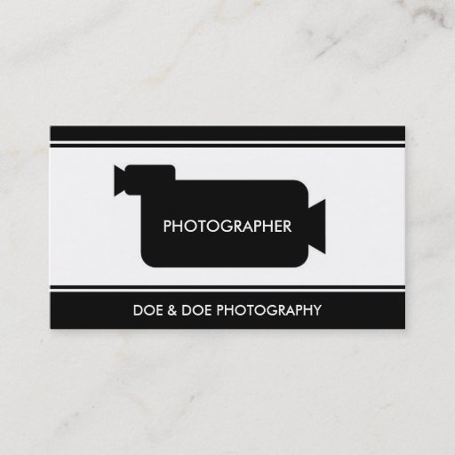 Customizable Photographer Filmmaker Photography Black/White Business Cards