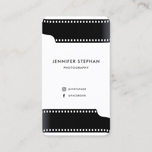 Photographer FilmRoll Photo Unique Black and White Business Card