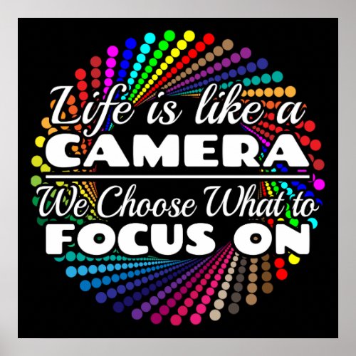 Photographer Focus Quote _ Life Like a Camera Poster