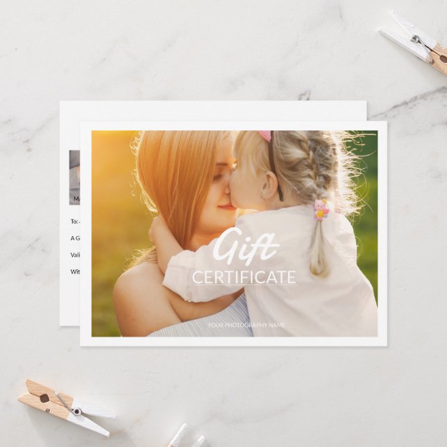 Photographer Gift Certificate Template (Front/Back In Situ)