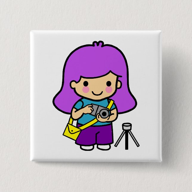 Photographer Girl Button (Front)