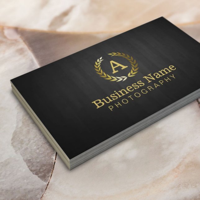 Photographer Gold Monogram Photography Business Card (Creator Uploaded)