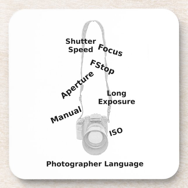 Photographer Language Beverage Coaster (Front)