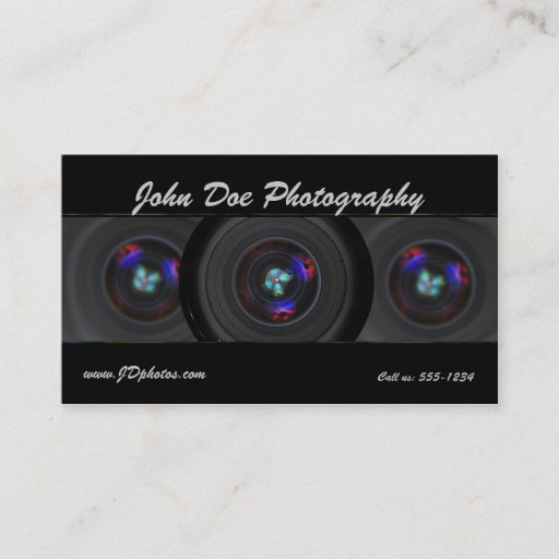 Customizable Photographer lens business card