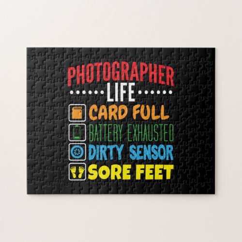 Photographer Life Funny Icon List Jigsaw Puzzle