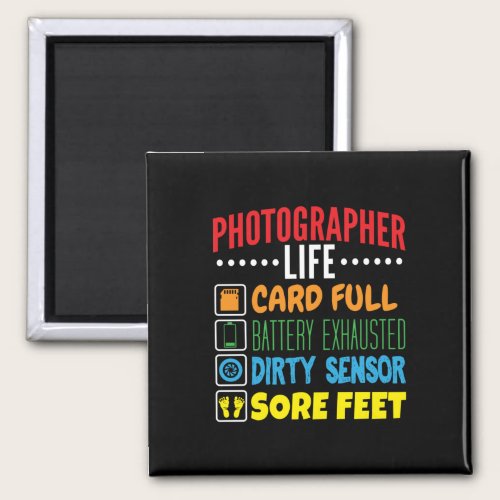 Photographer Life Funny Icon List Magnet