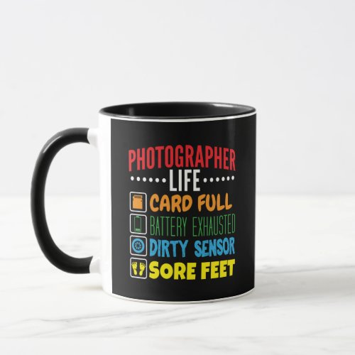 Photographer Life Funny Icon List Mug