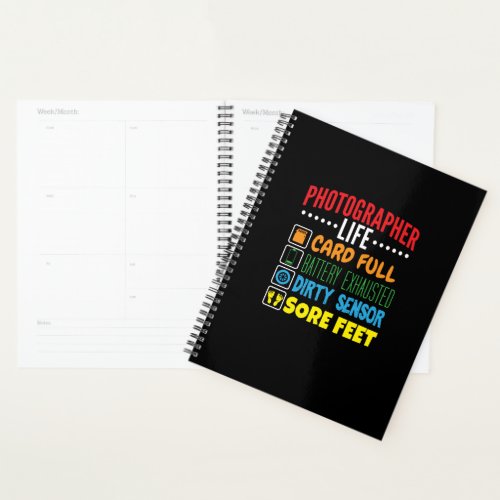 Photographer Life Funny Icon List Planner