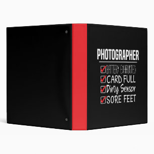 Photographer Life - Funny Photography Checklist 3 Ring Binder