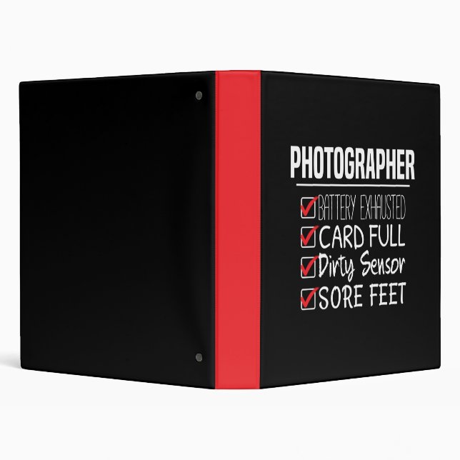Photographer Life - Funny Photography Checklist 3 Ring Binder (Background)