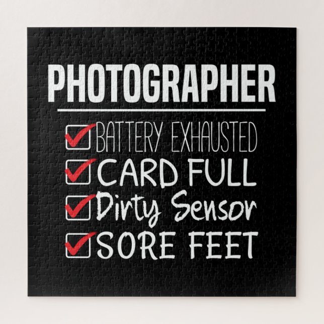 Photographer Life - Funny Photography Checklist Jigsaw Puzzle (Vertical)