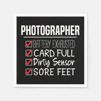 Photographer Life - Funny Photography Checklist Napkins