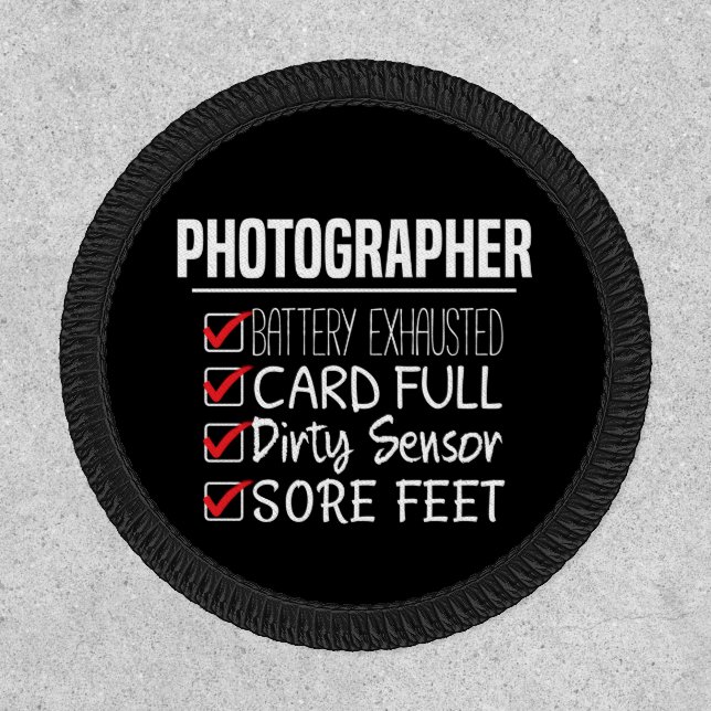 Photographer Life - Funny Photography Checklist Patch (Front)