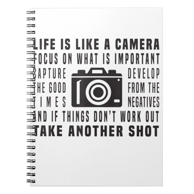 Photographer Life Is Like A Camera Photography Notebook (Front)