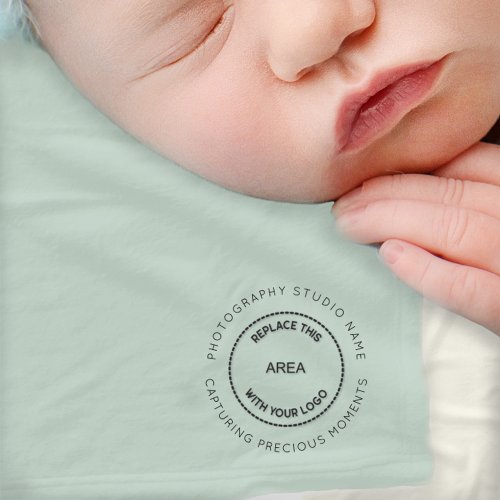 Photographer Logo Newborn Baby Photoshoot Sage Fleece Blanket