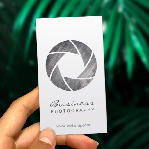 Customizable Photographer Metal Shutter Modern Photography Business Card