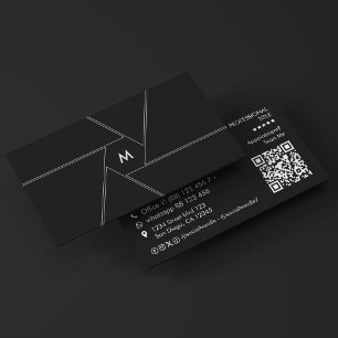 Photographer Minimal Camera Shutter Lens Black Business Card